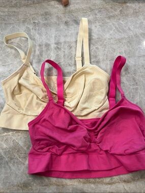 TikTok Feelingirl Women’s Seamless  Bralettes in Fuchsia and Cream